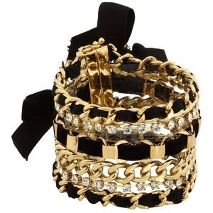 NWT juicy couture black/gold layered bracelet